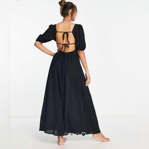 Urban Threads Open Back Black Dress
